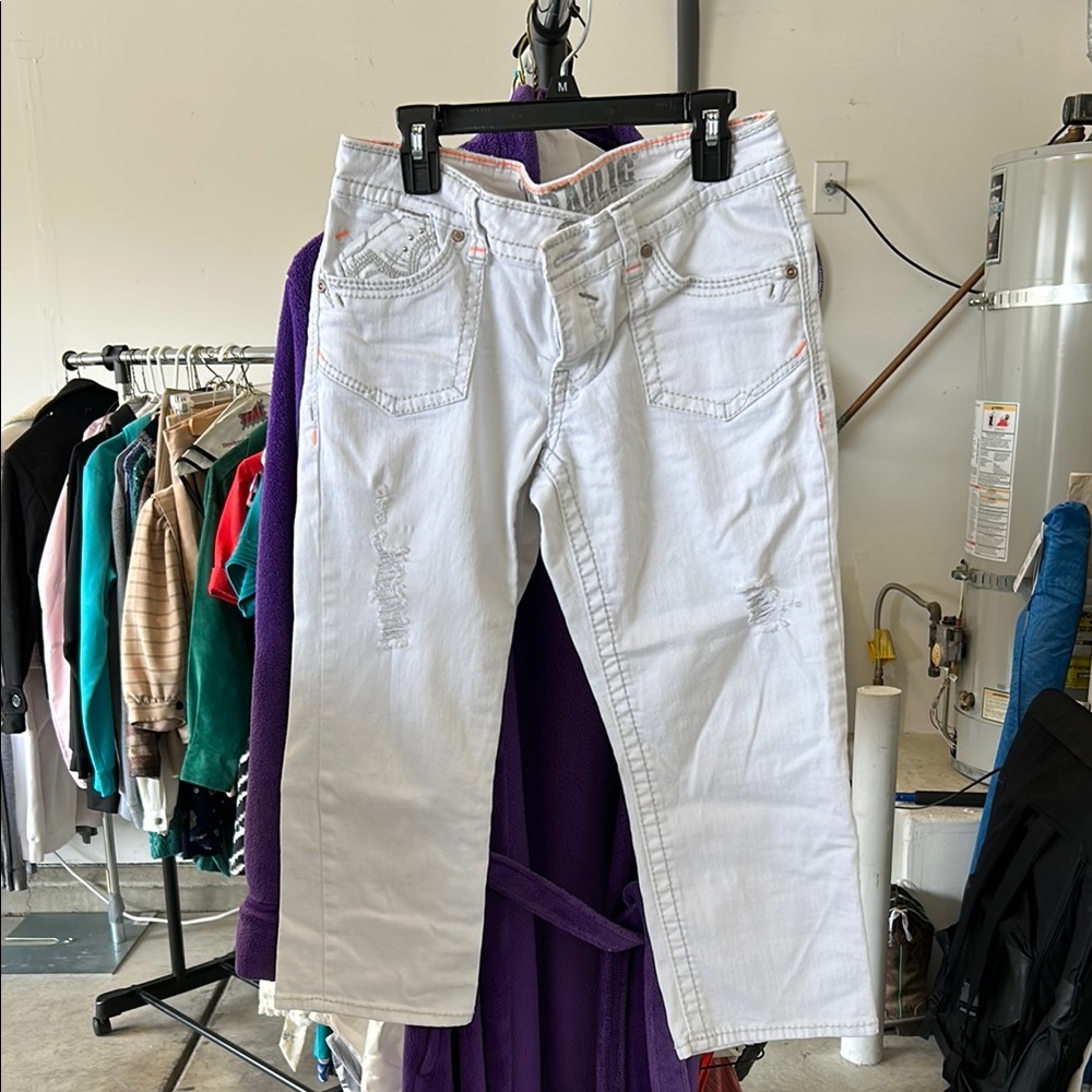 Hydraulic White Straight Leg capri jeans